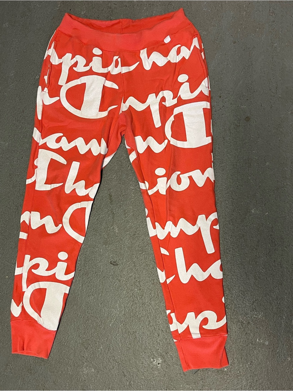 Champion Reverse Weave Coral Logo Print Joggers